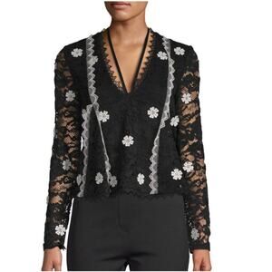 Alexis Black Floral Lace Blouse